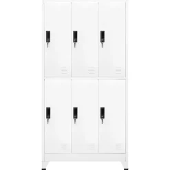 vidaXL Armoire à casiers Blanc 90x45x180 cm Acier