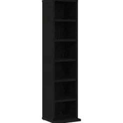 vidaXL Armoire à CD chêne noir 21x20x88 cm bois d'ingénierie
