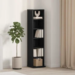 vidaXL Armoire à CD chêne noir 21x20x88 cm bois d'ingénierie