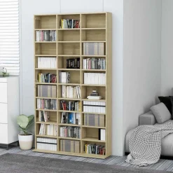 vidaXL Armoire à CD Chêne sonoma 102x23x177,5 cm Bois d'ingénierie