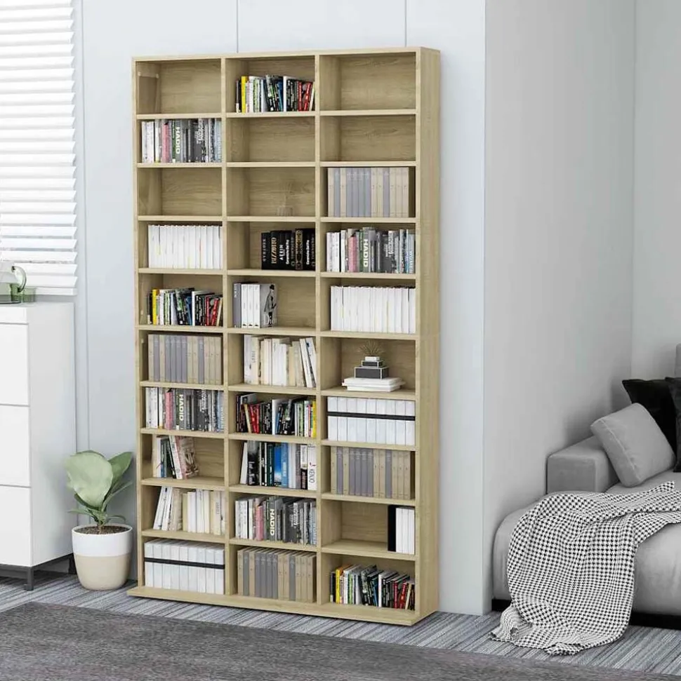 vidaXL Armoire à CD Chêne sonoma 102x23x177,5 cm Bois d'ingénierie