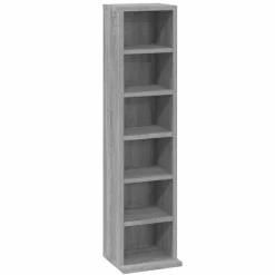 vidaXL Armoire à CD Sonoma gris 21x20x88 cm Bois d'ingénierie