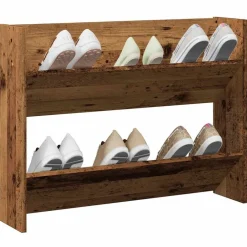 vidaXL Armoire à chaussures murale vieux bois bois d'ingénierie