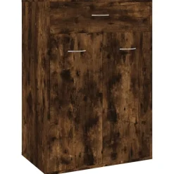 vidaXL Armoire à chaussures Chêne fumé 60x35x84 cm Bois d'ingénierie