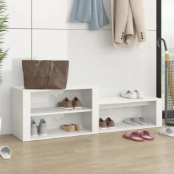vidaXL Armoire à chaussure Blanc brillant 150x35x45 cm Bois ingénierie