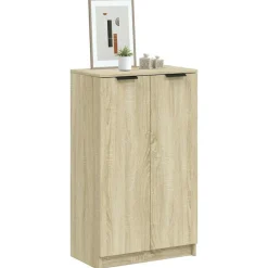 vidaXL Armoire à chaussures Chêne sonoma 59x35x100,5cm Bois d'ingénierie
