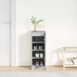 vidaXL Armoire à chaussures sonoma gris 29,5x34x76 cm bois ingénierie