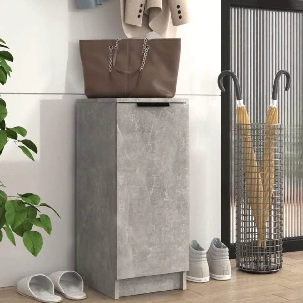vidaXL Armoire à chaussures Gris béton 30x35x70 cm Bois d'ingénierie