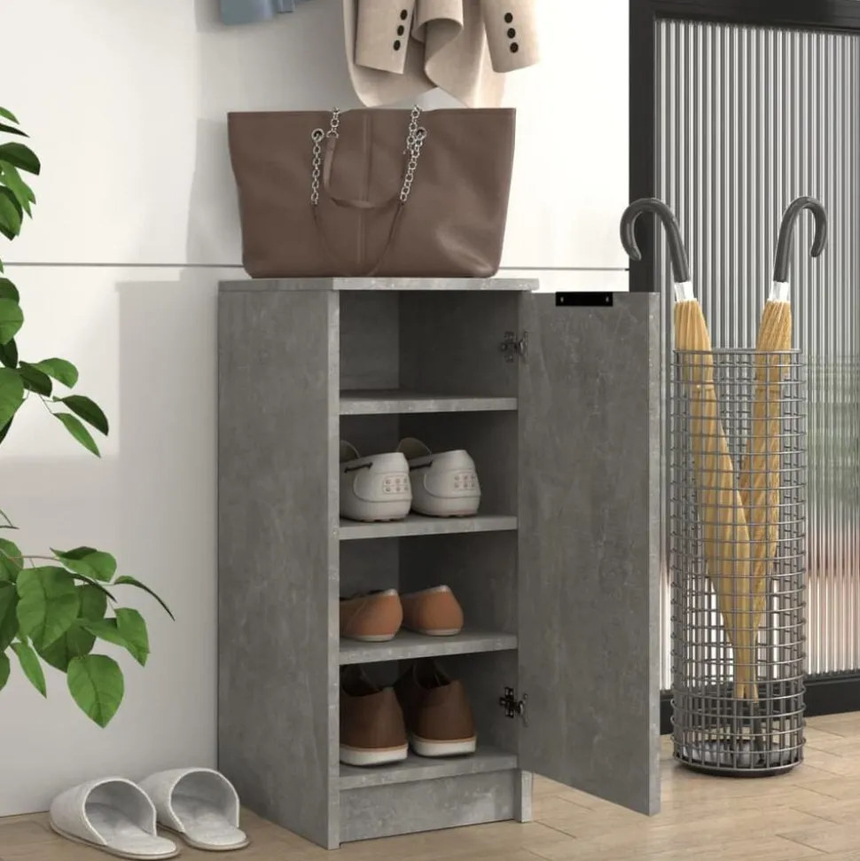 vidaXL Armoire à chaussures Gris béton 30x35x70 cm Bois d'ingénierie
