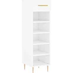 vidaXL Armoire à chaussure Blanc brillant 30x35x105 cm Bois ingénierie