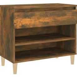 vidaXL Armoire à chaussures Chêne fumé 70x36x60 cm Bois d'ingénierie