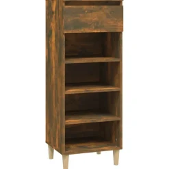 vidaXL Armoire à chaussures Chêne fumé 40x36x105 cm Bois d'ingénierie