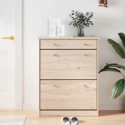 vidaXL Armoire à chaussures ALTA 77x35x96 cm bois massif de pin