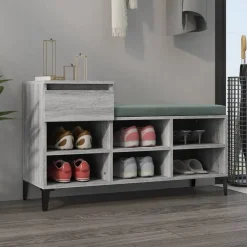 vidaXL Armoire à chaussures Sonoma gris 102x36x60 cm Bois d'ingénierie