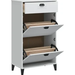 vidaXL Armoire à chaussures VIKEN blanc bois d'ingénierie