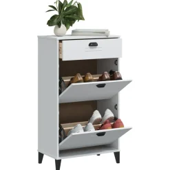 vidaXL Armoire à chaussures VIKEN blanc bois d'ingénierie