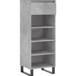 vidaXL Armoire à chaussures Gris béton 40x36x105 cm Bois d'ingénierie