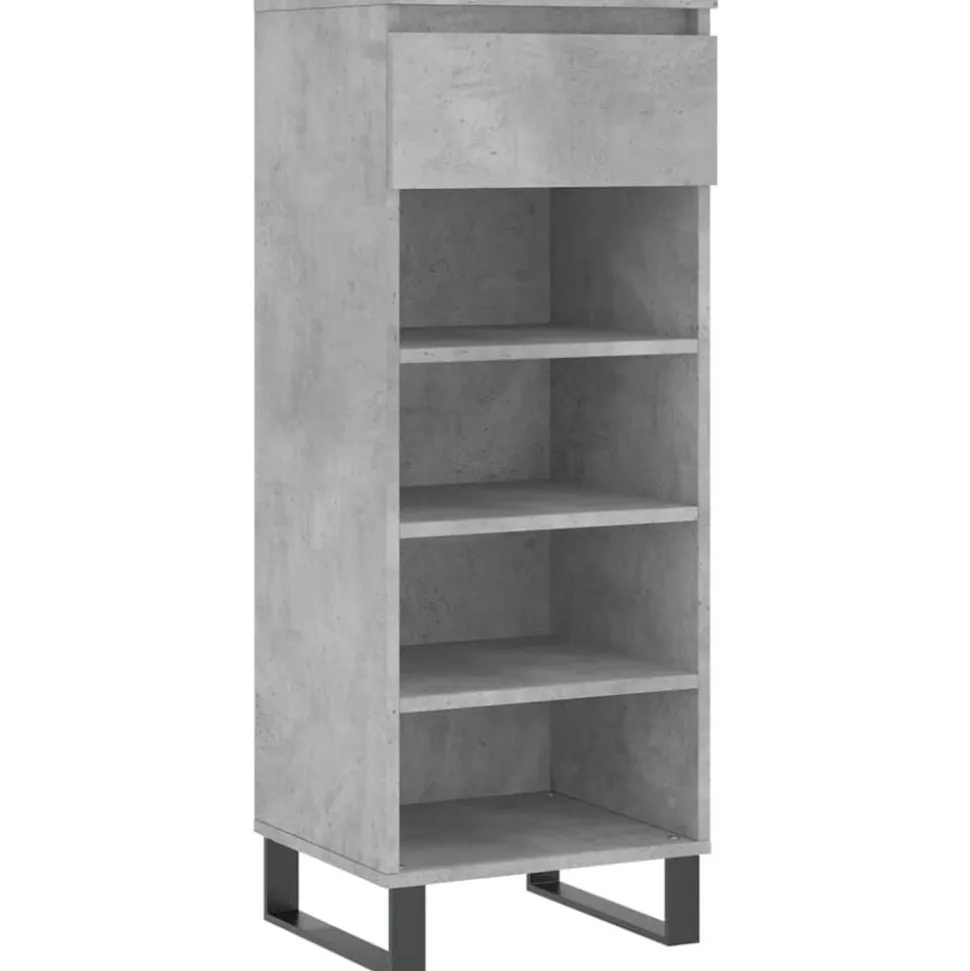 vidaXL Armoire à chaussures Gris béton 40x36x105 cm Bois d'ingénierie