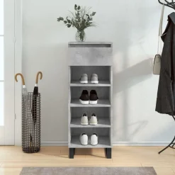 vidaXL Armoire à chaussures Gris béton 40x36x105 cm Bois d'ingénierie