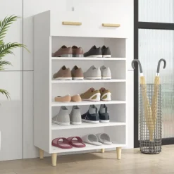 vidaXL Armoire à chaussures Blanc 60x35x105 cm Bois d'ingénierie