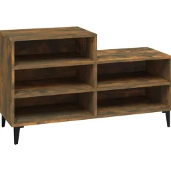 vidaXL Armoire à chaussures Chêne fumé 102x36x60 cm Bois d'ingénierie
