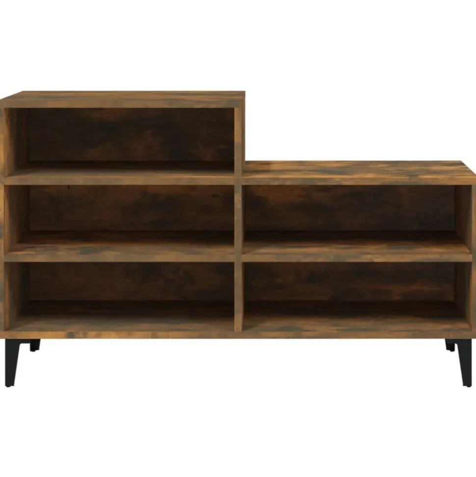 vidaXL Armoire à chaussures Chêne fumé 102x36x60 cm Bois d'ingénierie