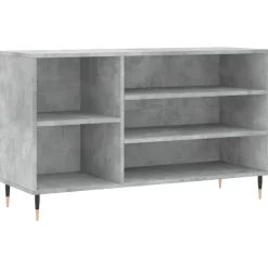 vidaXL Armoire à chaussures Gris béton 102x36x60 cm Bois d'ingénierie