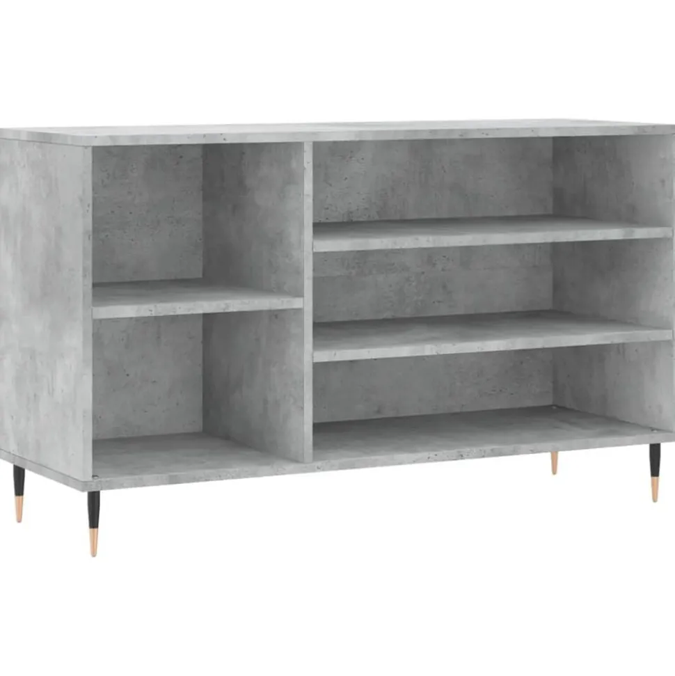 vidaXL Armoire à chaussures Gris béton 102x36x60 cm Bois d'ingénierie