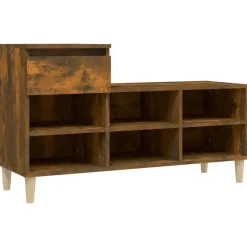 vidaXL Armoire à chaussures Chêne fumé 102x36x60 cm Bois d'ingénierie