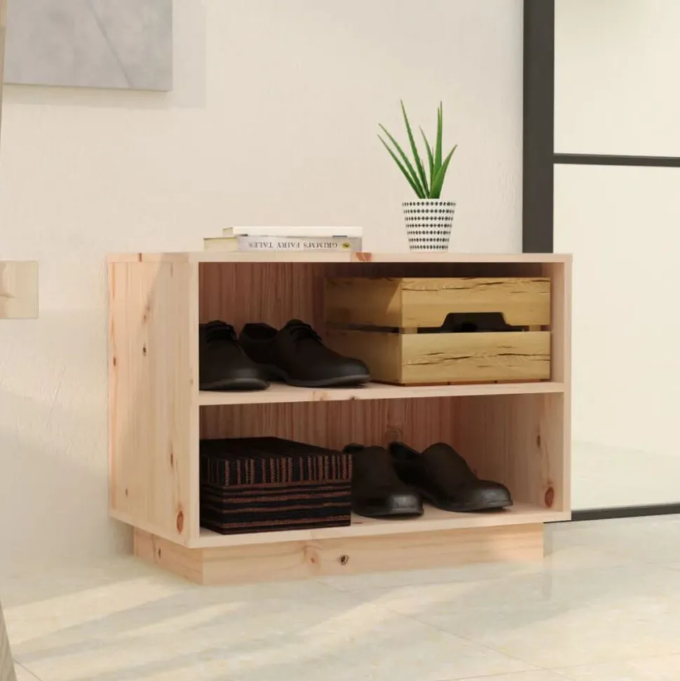 vidaXL Armoire à chaussures 60x34x45 cm Bois de pin massif
