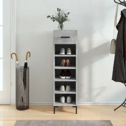 vidaXL Armoire à chaussures gris béton 30x35x105 cm bois d'ingénierie