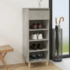 vidaXL Armoire à chaussures Gris béton 40x36x105 cm Bois d'ingénierie