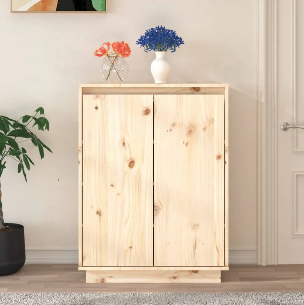 vidaXL Armoire à chaussures 60x35x80 cm Bois de pin massif