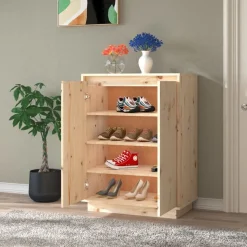 vidaXL Armoire à chaussures 60x35x80 cm Bois de pin massif