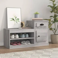 vidaXL Armoire à chaussures sonoma gris 100x42x60 cm bois d'ingénierie