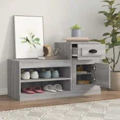 vidaXL Armoire à chaussures sonoma gris 100x42x60 cm bois d'ingénierie