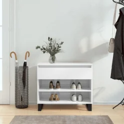 vidaXL Armoire à chaussure Blanc brillant 70x36x60 cm Bois ingénierie