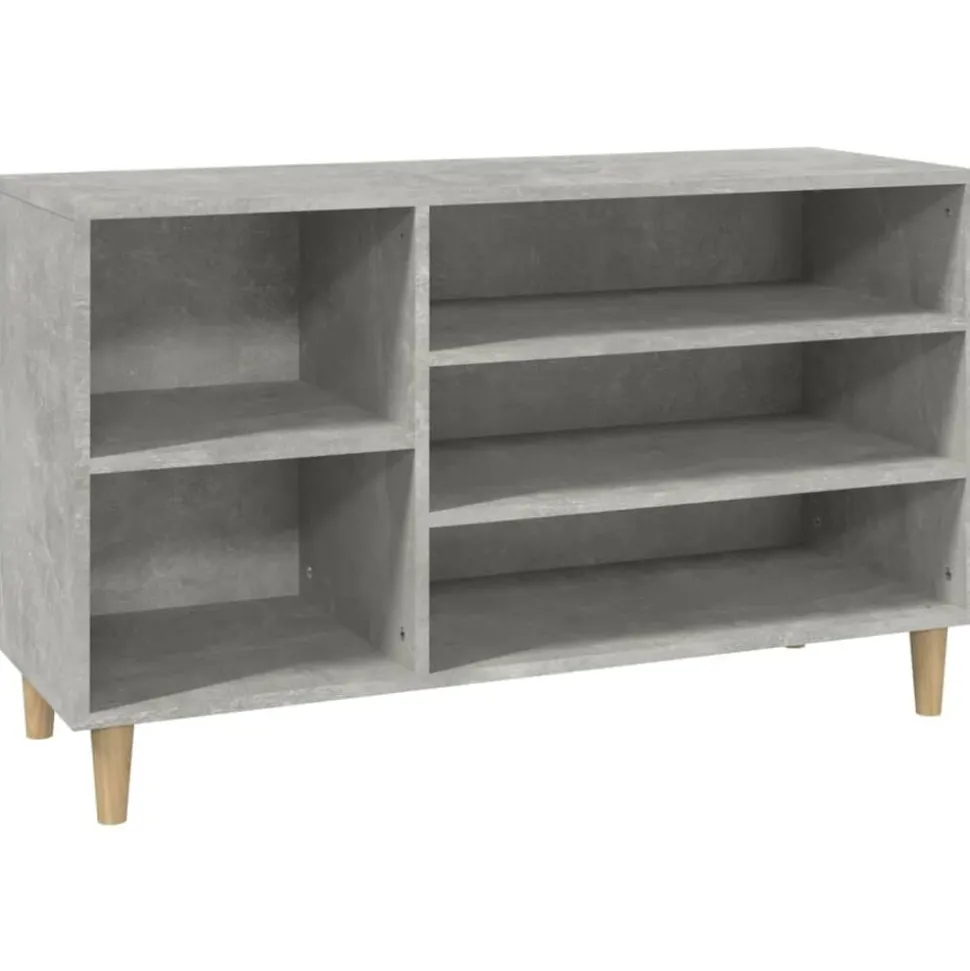 vidaXL Armoire à chaussures Gris béton 102x36x60 cm Bois d'ingénierie
