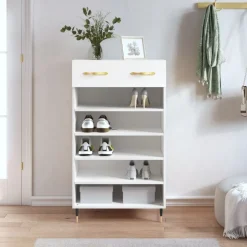 vidaXL Armoire à chaussures blanc 60x35x105 cm bois d'ingénierie