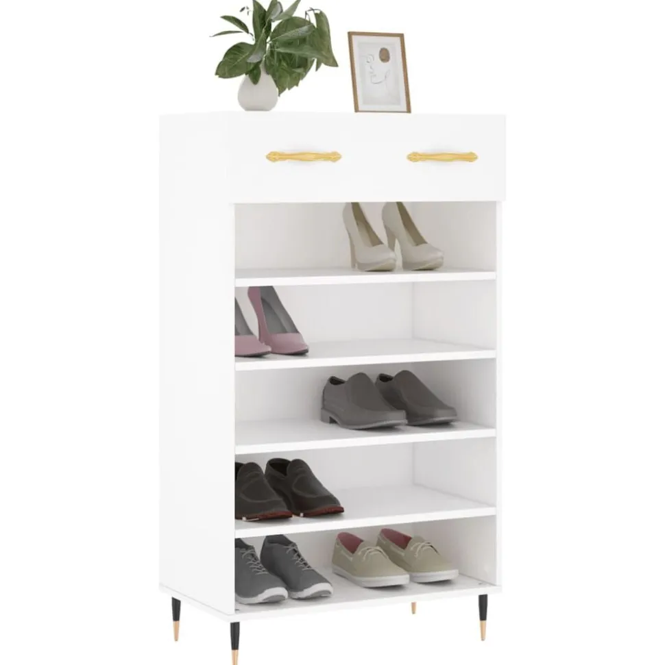 vidaXL Armoire à chaussures blanc 60x35x105 cm bois d'ingénierie