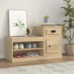 vidaXL Armoire à chaussures chêne sonoma 100x42x60cm bois d'ingénierie