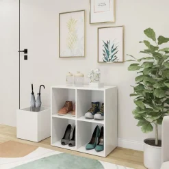 vidaXL Armoire à chaussures d'entrée blanc bois d'ingénierie