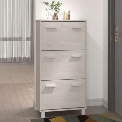 vidaXL Armoire à chaussures HAMAR Blanc 59,5x35x117 cm Bois de pin