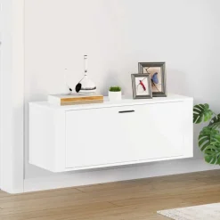 vidaXL Armoire à chaussures murale Blanc 100x35x38cm Bois d'ingénierie