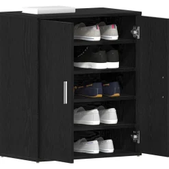 vidaXL Armoire à chaussures Noir 60x35x70 cm Bois d’ingénierie