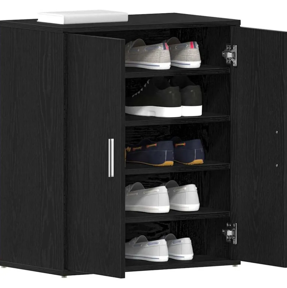 vidaXL Armoire à chaussures Noir 60x35x70 cm Bois d’ingénierie