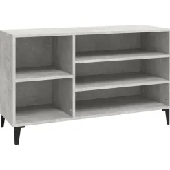 vidaXL Armoire à chaussures Gris béton 102x36x60 cm Bois d'ingénierie