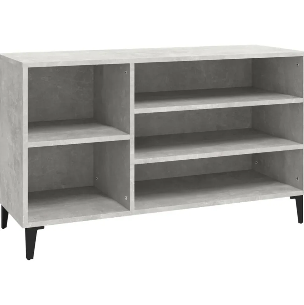 vidaXL Armoire à chaussures Gris béton 102x36x60 cm Bois d'ingénierie