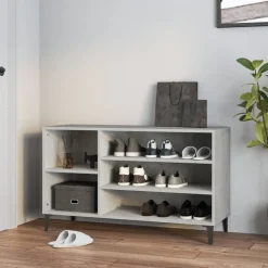 vidaXL Armoire à chaussures Gris béton 102x36x60 cm Bois d'ingénierie