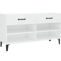 vidaXL Armoire à chaussure Blanc brillant 102x35x55 cm Bois ingénierie